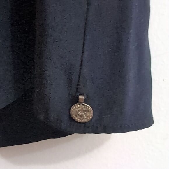 Maison Scotch black 100% silk elegant mini tux shift dress size s or xs - Picture 6 of 14